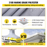 Boating Accessories: VEVOR T-Top Boat Cover, Fit for 20\'-22\' Boat, Heavy Duty 600D Marine Grade Oxford Hard Top Cover, UV Resistant Waterproof Center Console Boat Cover with 2 Support Poles and 7 Wind-Proof Straps, Gray
