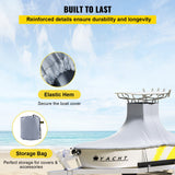 Boating Accessories: VEVOR T-Top Boat Cover, Fit for 20\'-22\' Boat, Heavy Duty 600D Marine Grade Oxford Hard Top Cover, UV Resistant Waterproof Center Console Boat Cover with 2 Support Poles and 7 Wind-Proof Straps, Gray