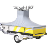Boating Accessories: VEVOR T-Top Boat Cover, Fit for 20\'-22\' Boat, Heavy Duty 600D Marine Grade Oxford Hard Top Cover, UV Resistant Waterproof Center Console Boat Cover with 2 Support Poles and 7 Wind-Proof Straps, Gray