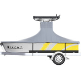 Boating Accessories: VEVOR T-Top Boat Cover, Fit for 20\'-22\' Boat, Heavy Duty 600D Marine Grade Oxford Hard Top Cover, UV Resistant Waterproof Center Console Boat Cover with 2 Support Poles and 7 Wind-Proof Straps, Gray