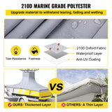 Boating Accessories: VEVOR T-Top Boat Cover, Fit for 22\'-24\' Boat, Heavy Duty 600D Marine Grade Oxford Hard Top Cover, UV Resistant Waterproof Center Console Boat Cover with 2 Support Poles and 7 Wind-Proof Straps, Gray
