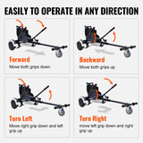 Basketball & Basketball Accessories: VEVOR Hoverboard Seat Attachment, Compatible with All 16.5cm20.3cm21.6cm25.4 Hoverboards,Grips Control,Adjustable Frame Length and 99.8 kg Load Capacity,Hover Board Go Karts Accessory,for Kids Adults