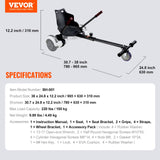 Basketball & Basketball Accessories: VEVOR Hoverboard Seat Attachment, Compatible with All 16.5cm20.3cm21.6cm25.4 Hoverboards,Grips Control,Adjustable Frame Length and 99.8 kg Load Capacity,Hover Board Go Karts Accessory,for Kids Adults