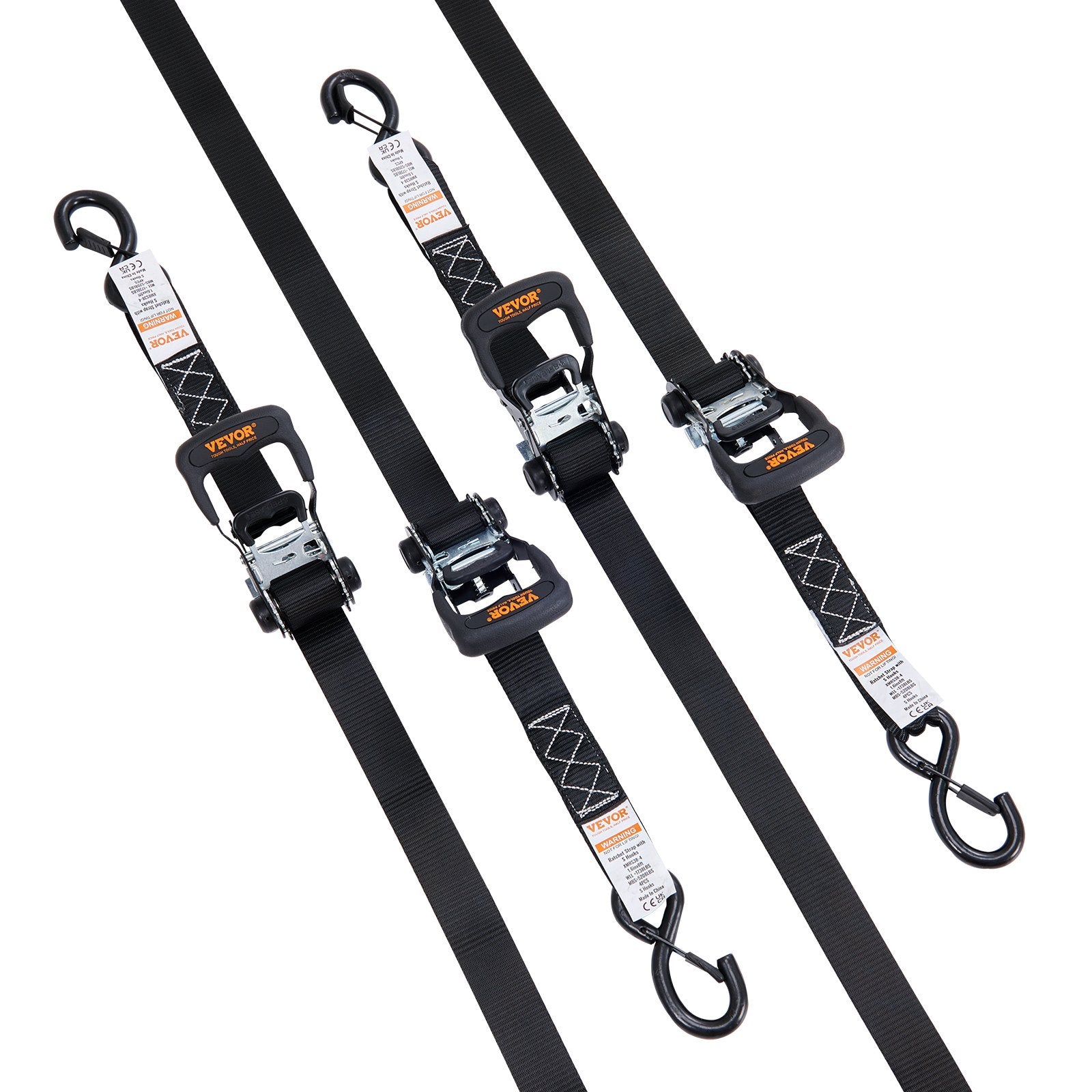 Automotive Repair & Speciality Tools: VEVOR 4 Pack Ratchet Tie Down Straps 5208 lbs 1.6