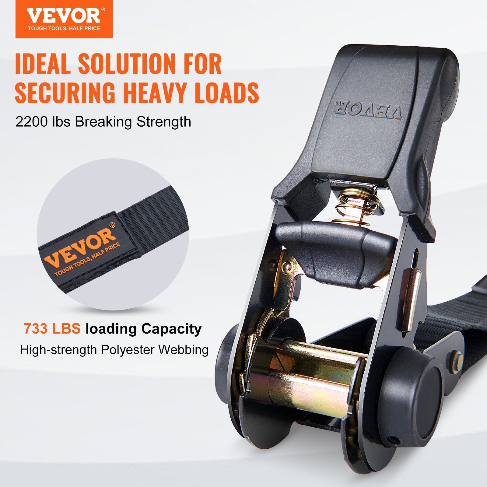 Cat Carriers & Crates: VEVOR 4 Pack Ratchet Tie Down Straps 2200 lbs 1"x15' Heavy Duty for Cargo