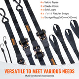 Cat Carriers & Crates: VEVOR 4 Pack Ratchet Tie Down Straps 2200 lbs 1"x15' Heavy Duty for Cargo
