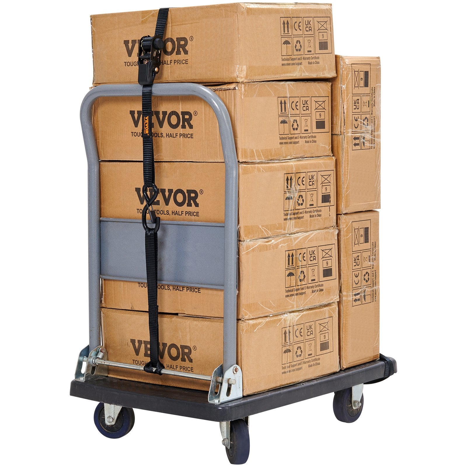 Cat Carriers & Crates: VEVOR 4 Pack Ratchet Tie Down Straps 2200 lbs 1"x15' Heavy Duty for Cargo