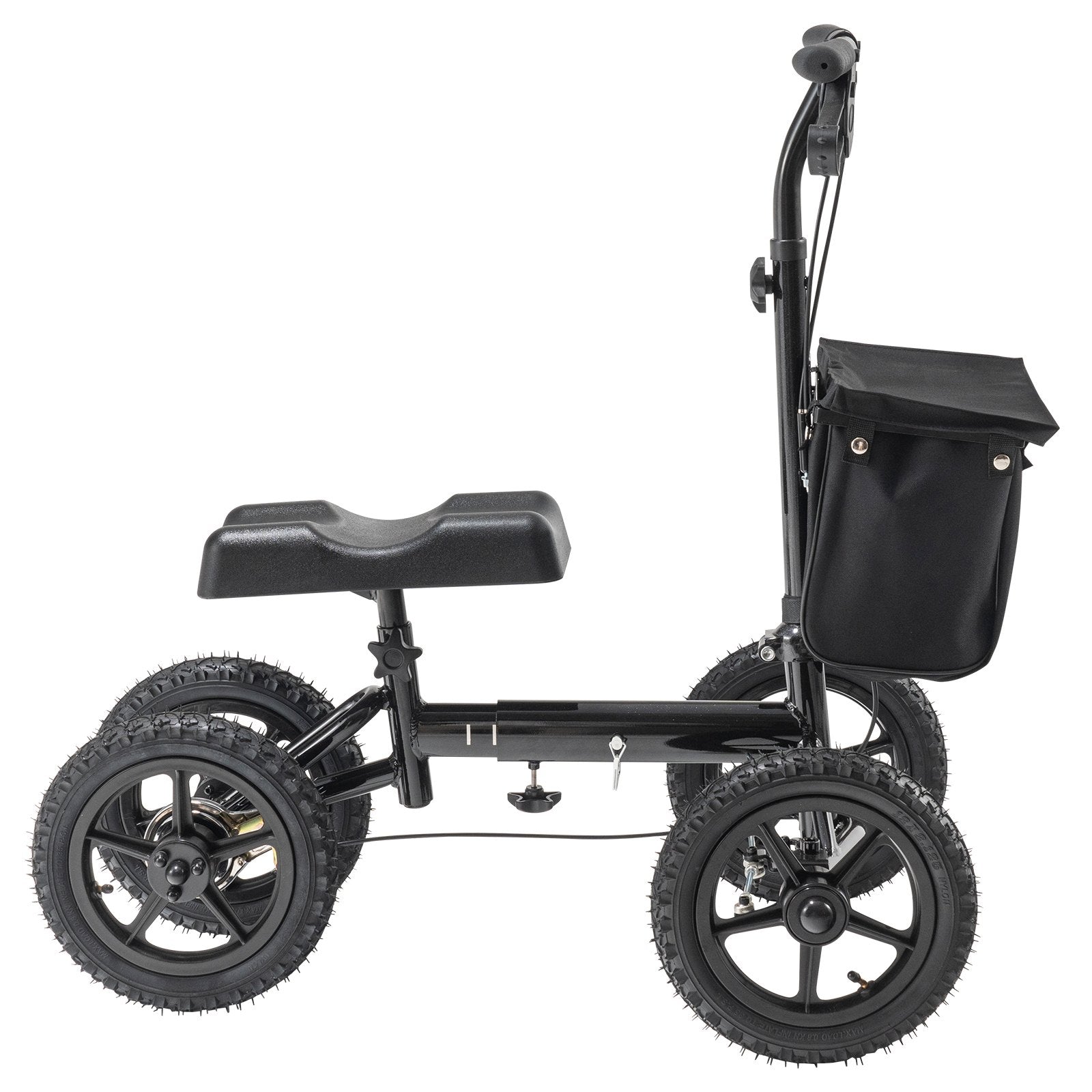 Mobility & Accessibility: VEVOR Folding Knee Scooter, Aluminum Steerable Knee Walker with Height-Adjustable Handlebar & Knee Pad, 12" All-Terrain Wheels, Dual Brakes, Leg Recovery Scooter for Broken Ankle Foot Injuries, 159KG