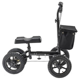Mobility & Accessibility: VEVOR Folding Knee Scooter, Aluminum Steerable Knee Walker with Height-Adjustable Handlebar & Knee Pad, 12" All-Terrain Wheels, Dual Brakes, Leg Recovery Scooter for Broken Ankle Foot Injuries, 159KG