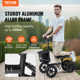 Mobility & Accessibility: VEVOR Folding Knee Scooter, Aluminum Steerable Knee Walker with Height-Adjustable Handlebar & Knee Pad, 12" All-Terrain Wheels, Dual Brakes, Leg Recovery Scooter for Broken Ankle Foot Injuries, 159KG