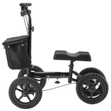 Mobility & Accessibility: VEVOR Folding Knee Scooter, Aluminum Steerable Knee Walker with Height-Adjustable Handlebar & Knee Pad, 12" All-Terrain Wheels, Dual Brakes, Leg Recovery Scooter for Broken Ankle Foot Injuries, 159KG