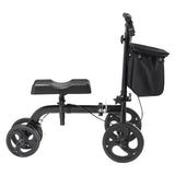 Mobility & Accessibility: VEVOR Folding Knee Scooter, Carbon Steel Steerable Knee Walker with Height-Adjustable Handlebar & Knee Pad, All-Terrain Solid Wheels, Dual Brakes, Leg Recovery Scooter for Broken Ankle Foot Injuries