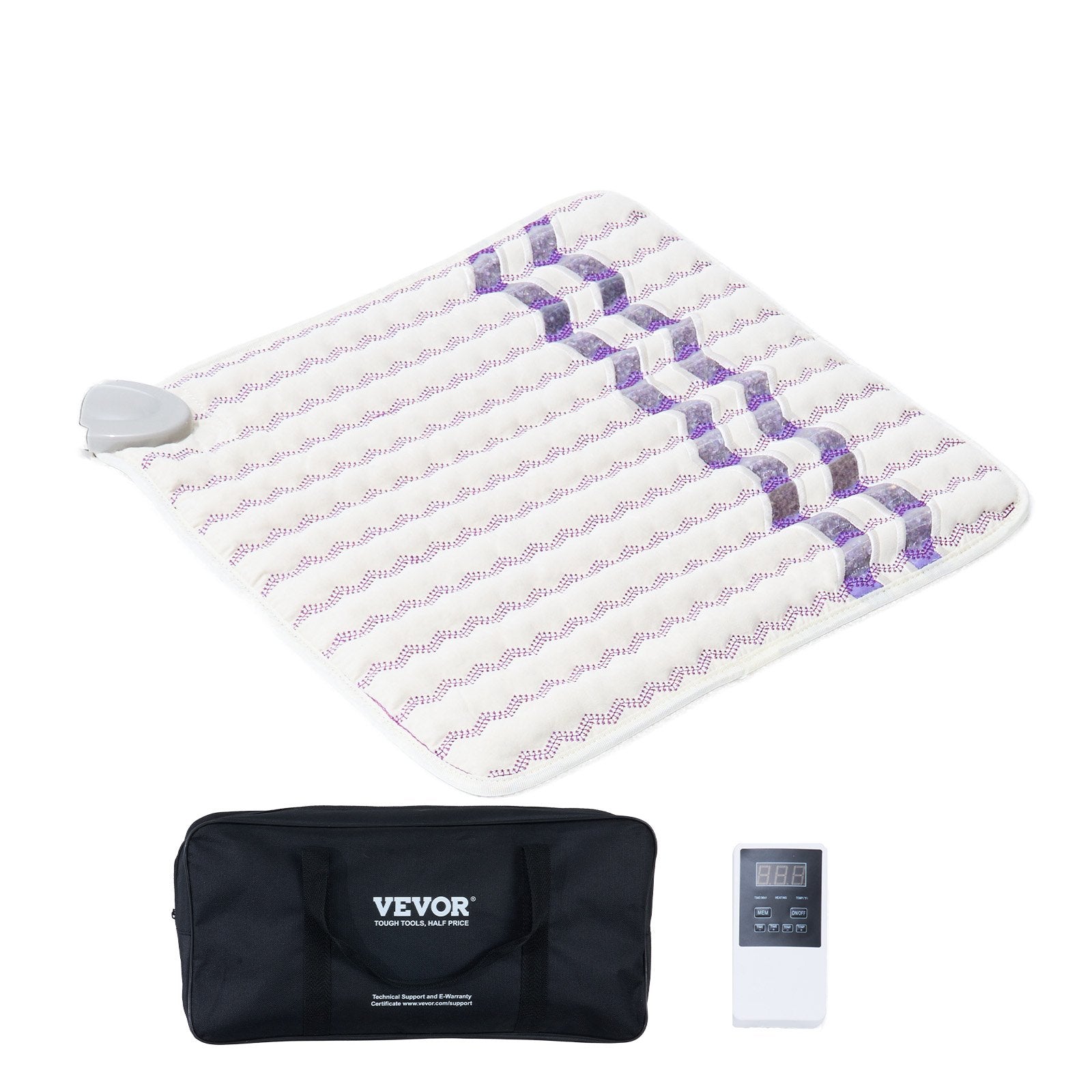 Wellness Accessories: VEVOR Far Infrared Heating Pad Amethyst Gemstones Heating Mat with Negative Ions