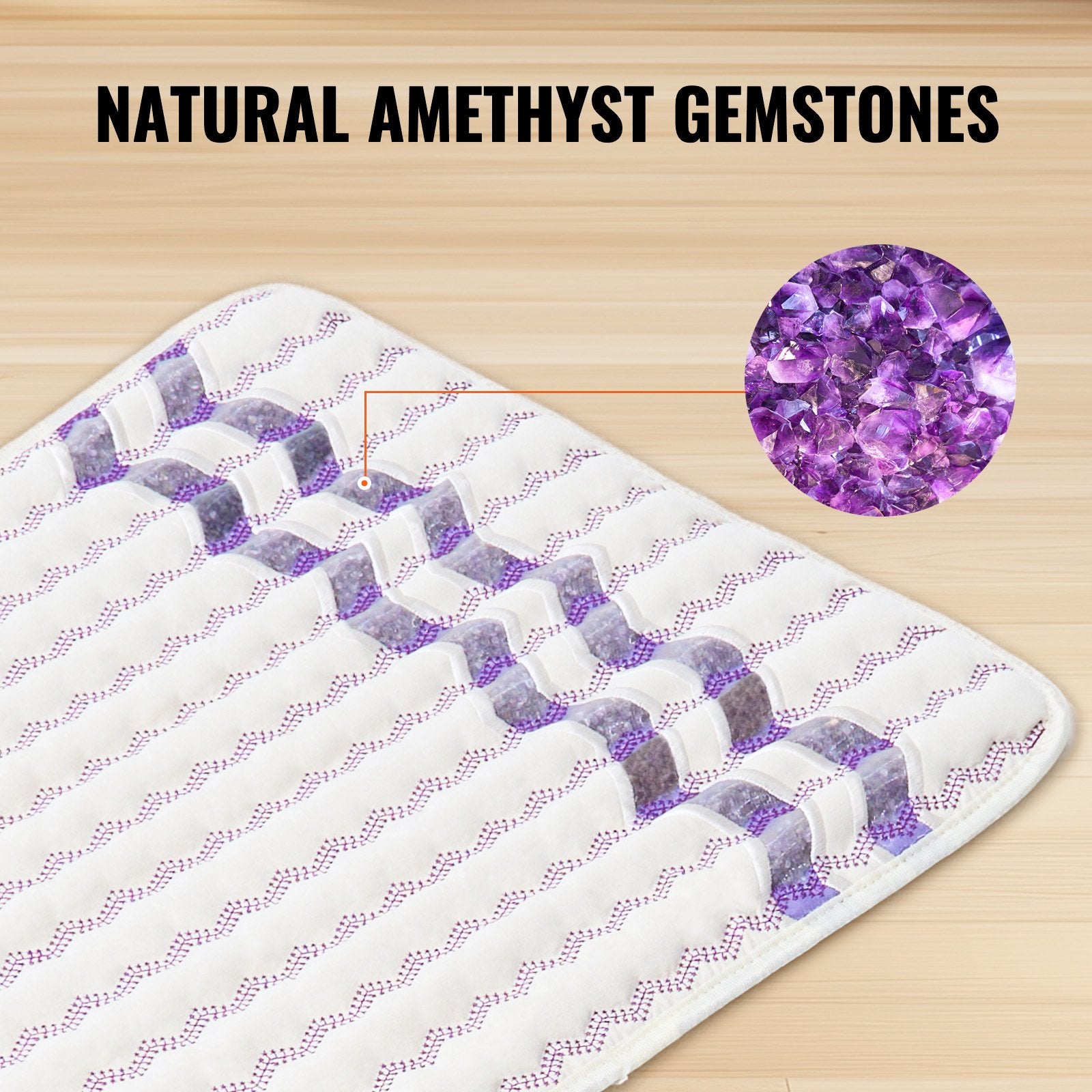 Wellness Accessories: VEVOR Far Infrared Heating Pad Amethyst Gemstones Heating Mat with Negative Ions