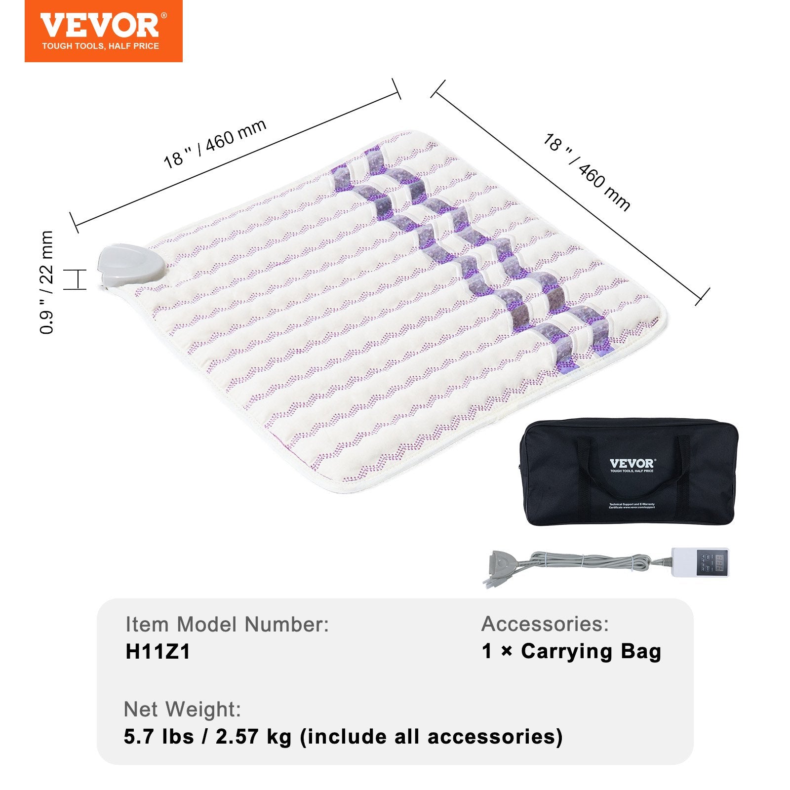 Wellness Accessories: VEVOR Far Infrared Heating Pad Amethyst Gemstones Heating Mat with Negative Ions