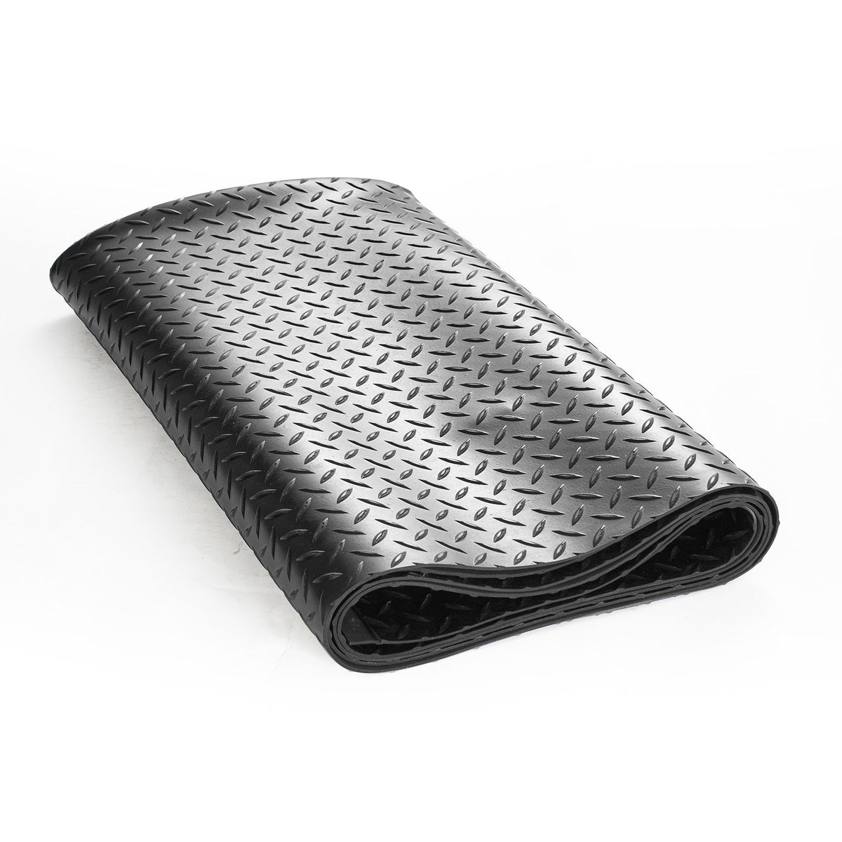 Diamond-Plate Rubber Flooring Roll, 3 mm x 4 ft x 6 ft Garage Floor Mat, SBR Rubber Garage Flooring Roll, Easy to Clean, Diamond Plate Rubber Mat for Under Cars, Garage Industry Gym, Black