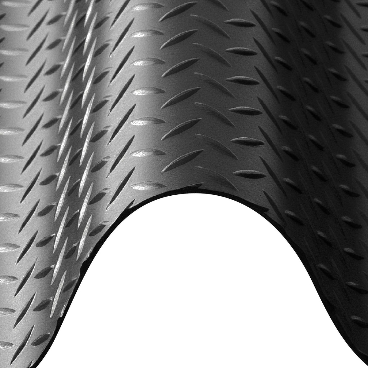 Garage Floor Roll, 1.22 x 7.62 m Garage Flooring Mat, 3 mm Thickened Rubber Diamond Plate Floor Protector Mat, Non-Slip, Wear-resist Waterproof, Easy to Clean for Warehouse, Gyms, Trailer, Black