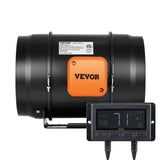 Fan Accessories: VEVOR Inline Duct Fan, 203.2mm 506.2 CFM with Temperature Humidity Controller, Quiet EC-motor Ventilation Exhaust Fan for Cooling Booster, Grow Tents, Hydroponics