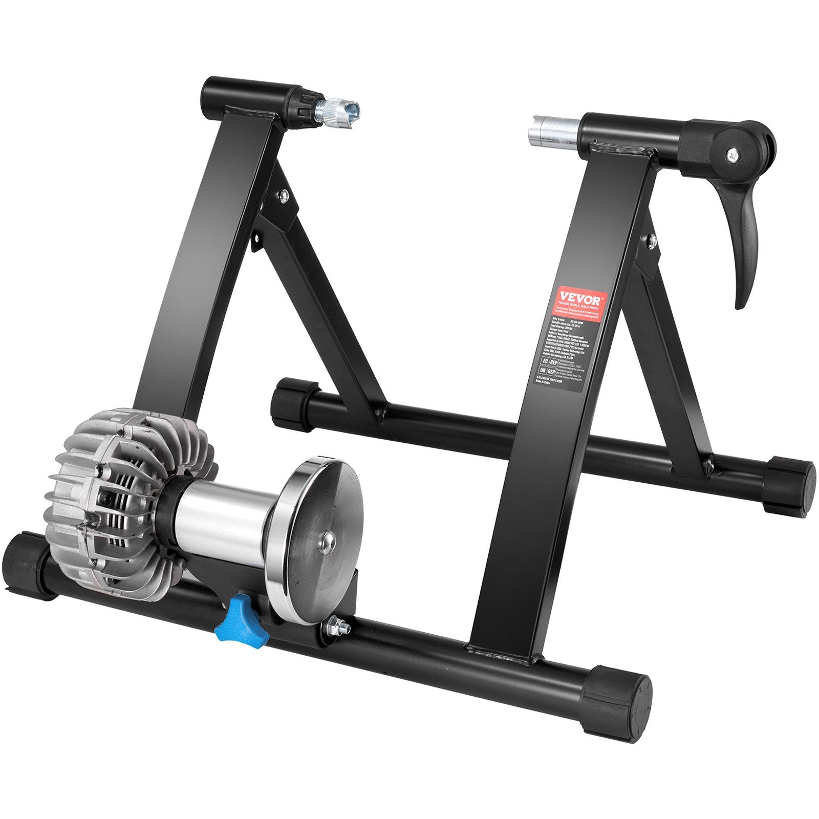 Bicycle Parts: VEVOR Bike Trainer Stand, Fluid Stationary Bike Stand for 26"-29" Wheels, Noise Reduction Fluid Flywheel, Portable Cycling Stand for Indoor Riding Exercise, with Quick-Release Lever & Front Wheel Rise