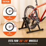 Bicycle Parts: VEVOR Bike Trainer Stand, Fluid Stationary Bike Stand for 26"-29" Wheels, Noise Reduction Fluid Flywheel, Portable Cycling Stand for Indoor Riding Exercise, with Quick-Release Lever & Front Wheel Rise