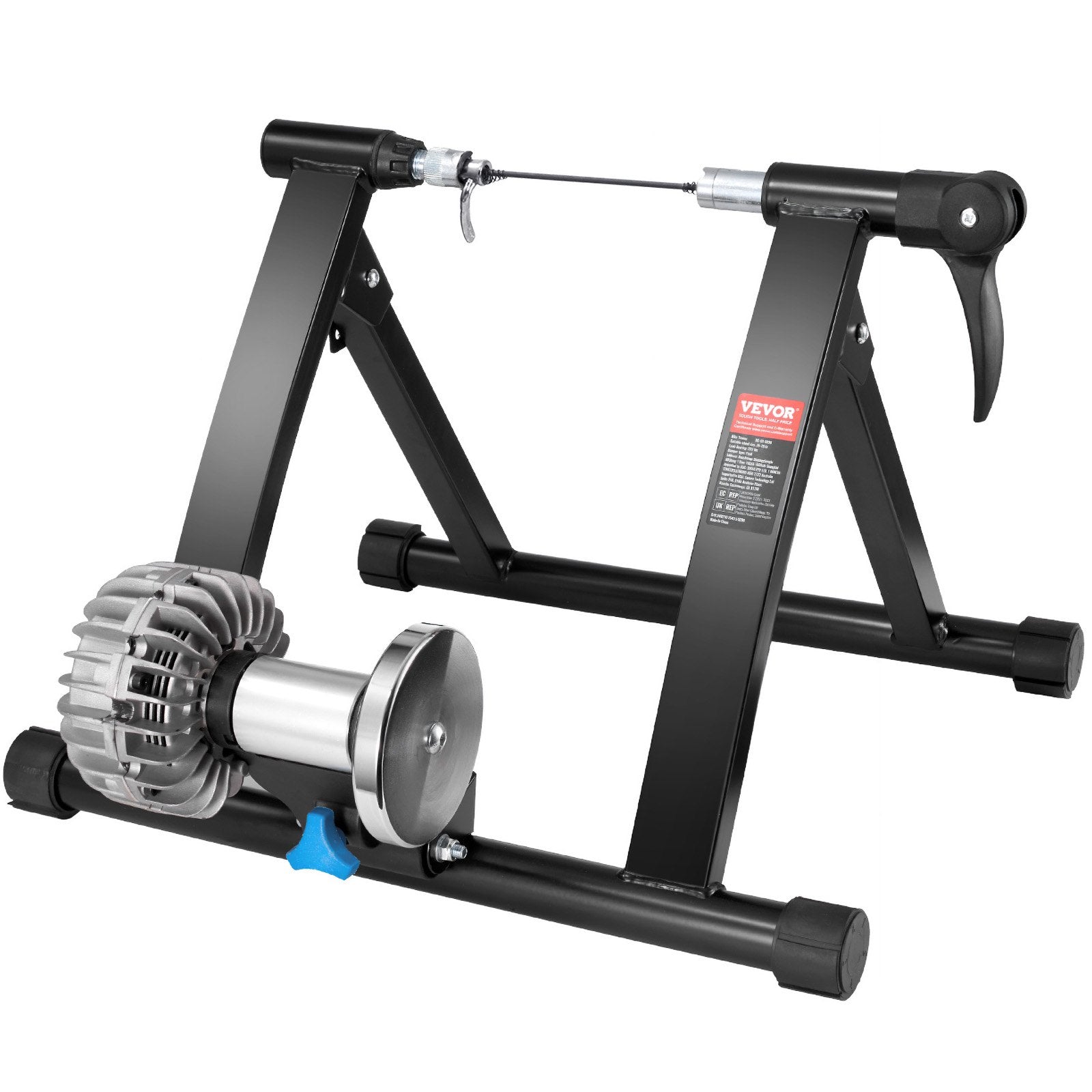 Bicycle Parts: VEVOR Bike Trainer Stand, Fluid Stationary Bike Stand for 26"-29" Wheels, Noise Reduction Fluid Flywheel, Portable Cycling Stand for Indoor Riding Exercise, with Quick-Release Lever & Front Wheel Rise