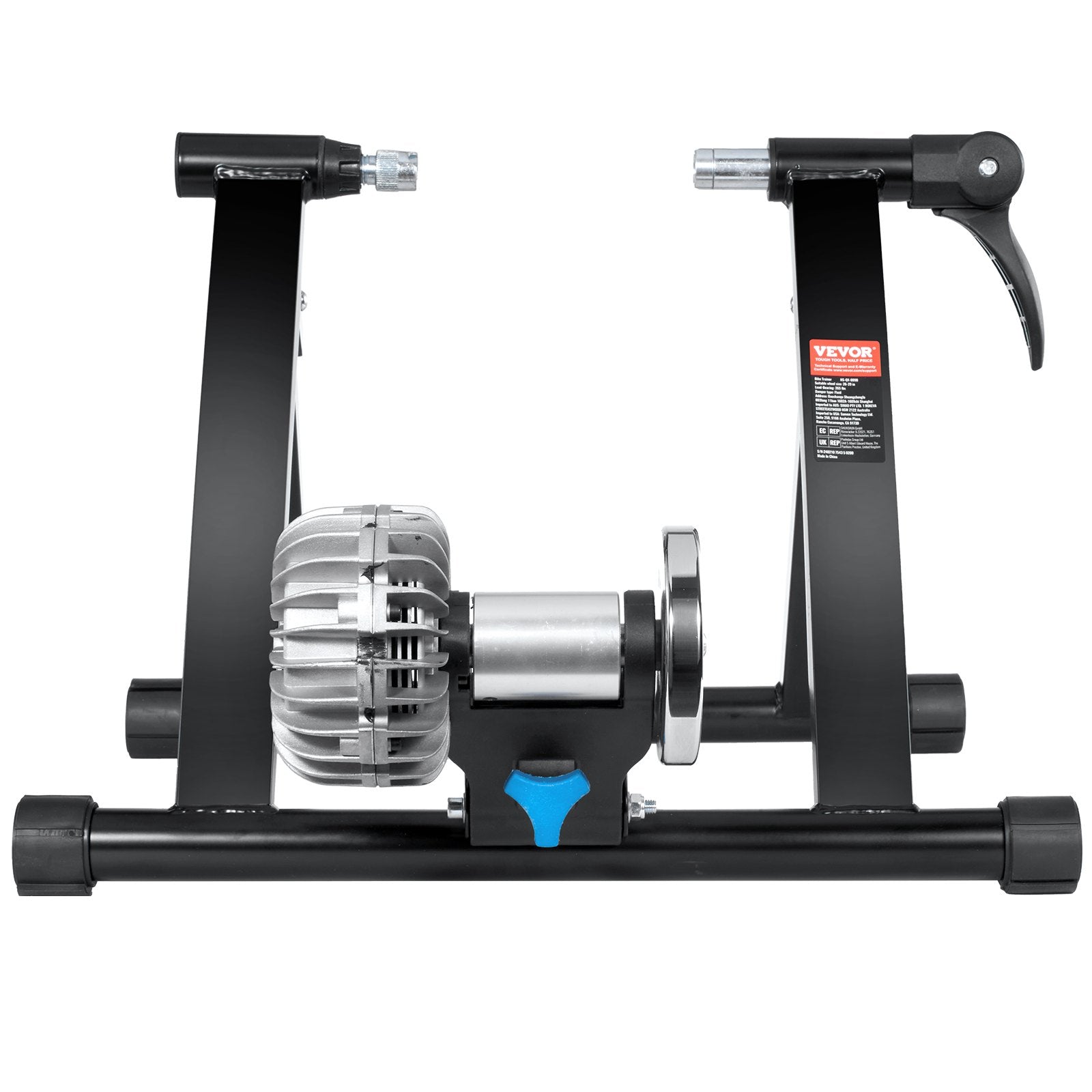 Bicycle Parts: VEVOR Bike Trainer Stand, Fluid Stationary Bike Stand for 26"-29" Wheels, Noise Reduction Fluid Flywheel, Portable Cycling Stand for Indoor Riding Exercise, with Quick-Release Lever & Front Wheel Rise