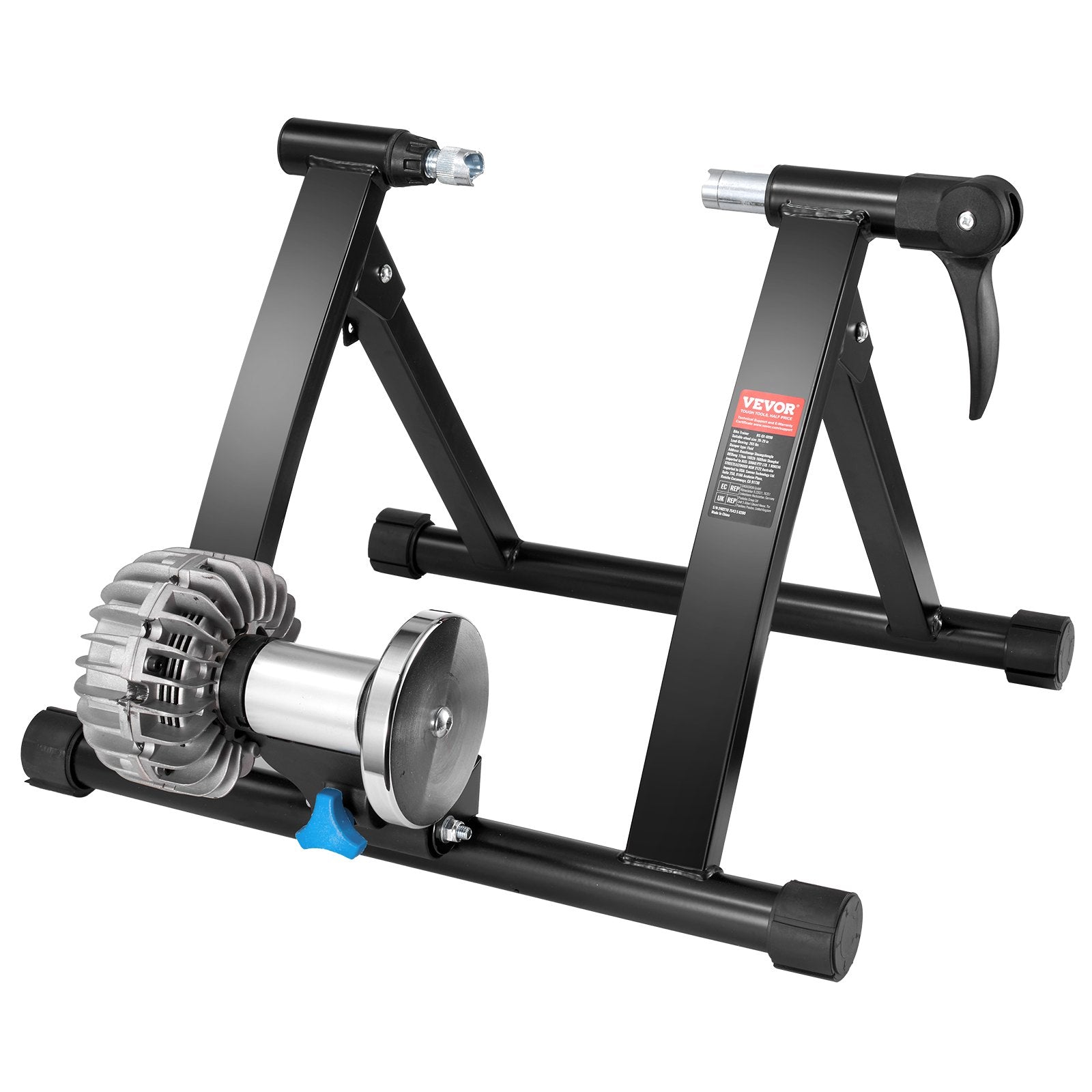 Bicycle Parts: VEVOR Bike Trainer Stand, Fluid Stationary Bike Stand for 26"-29" Wheels, Noise Reduction Fluid Flywheel, Portable Cycling Stand for Indoor Riding Exercise, with Quick-Release Lever & Front Wheel Rise