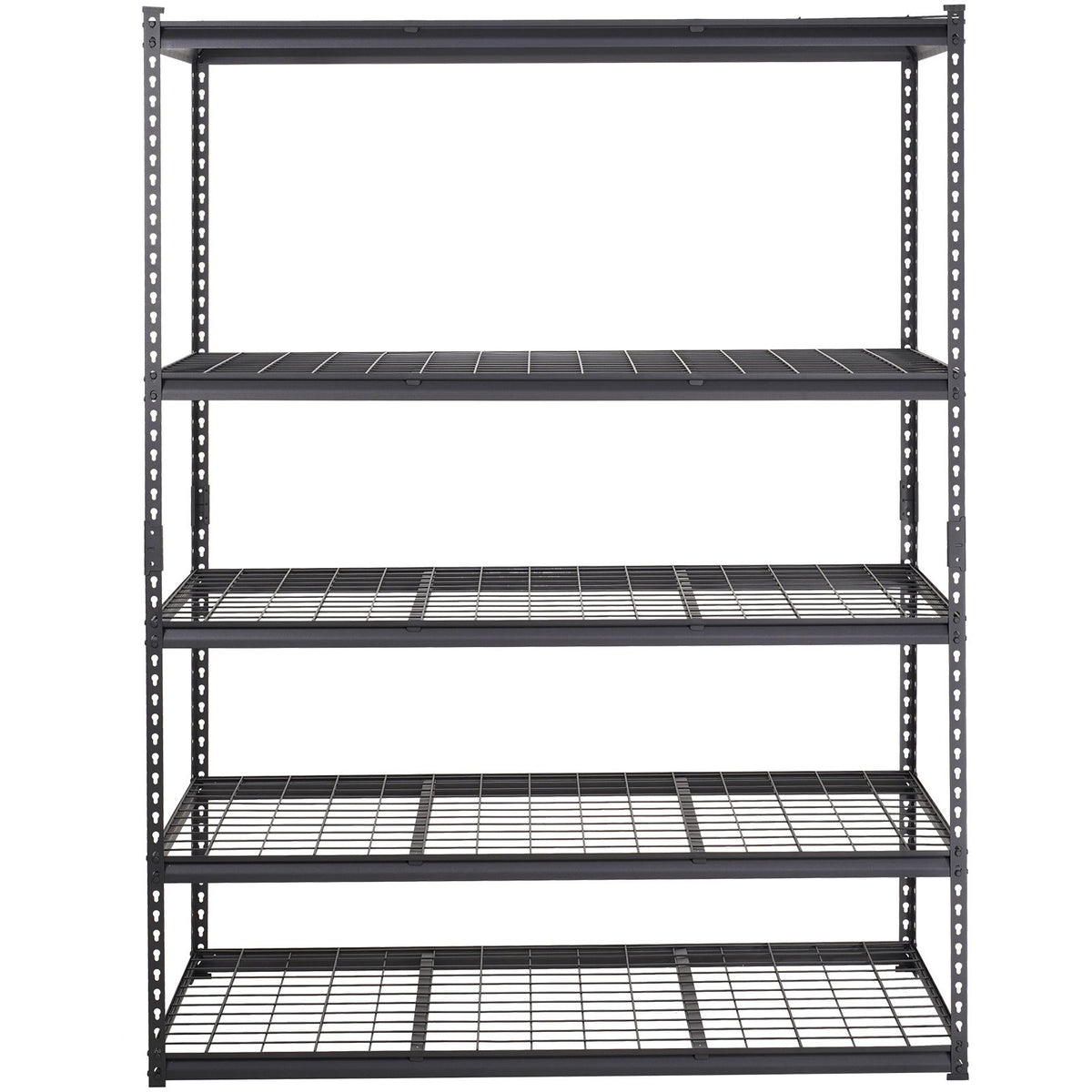 Storage Shelving Unit, 5-Tier Adjustable, 2000 lbs Capacity, Heavy Duty Garage Shelves Metal Organizer Wire Rack, Black, 60" L x 24" W x 78" H for Kitchen Pantry Basement Bathroom Laundry Closet