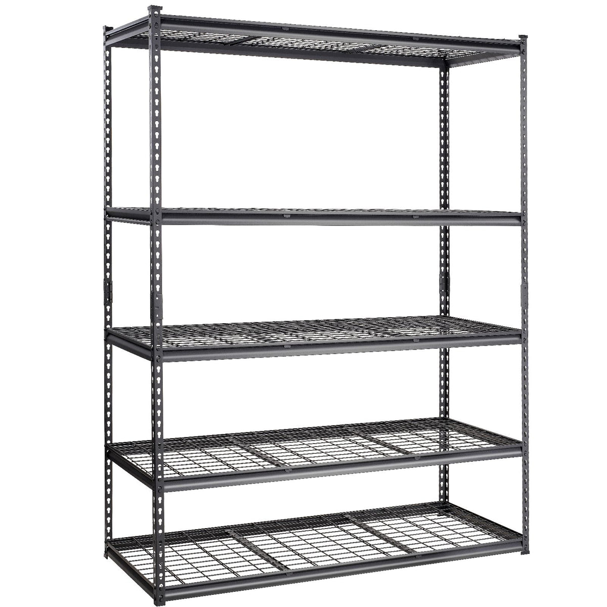 Storage Shelving Unit, 5-Tier Adjustable, 2000 lbs Capacity, Heavy Duty Garage Shelves Metal Organizer Wire Rack, Black, 60" L x 24" W x 78" H for Kitchen Pantry Basement Bathroom Laundry Closet