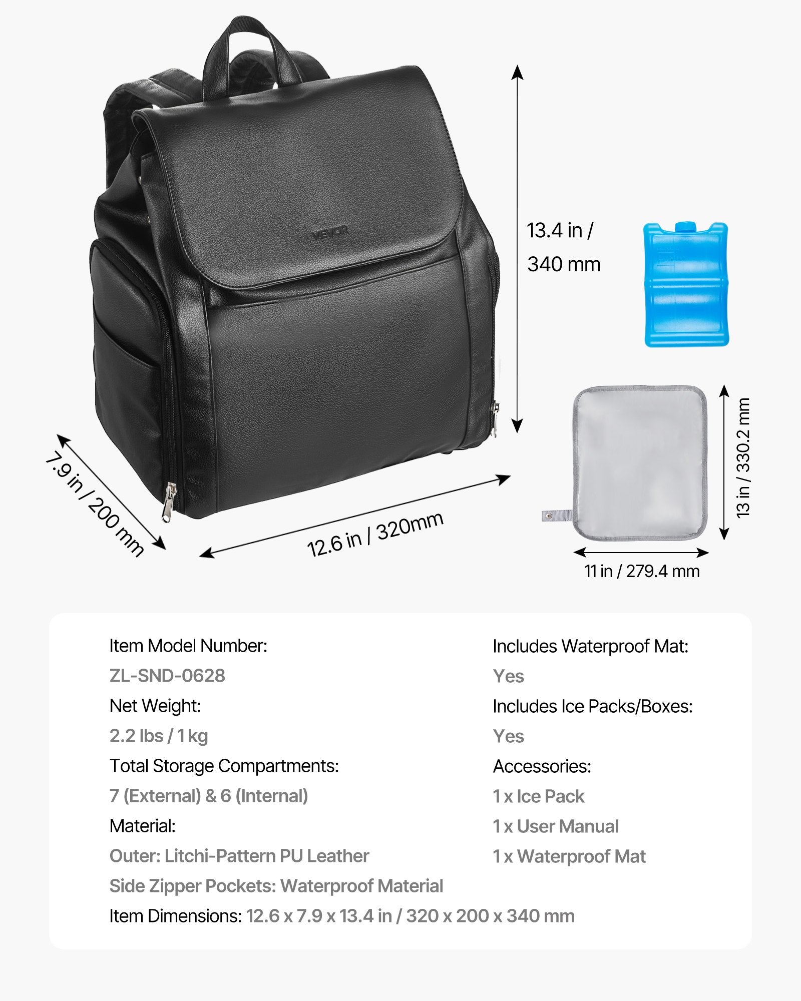 Basketball & Basketball Accessories: VEVOR Breast Pump Backpack, Breast Feeding Bag with Ice Pack, Fits for S1/S2, Pumping Accessories & Breastmilk Storage, Portable Pump Carrying Case for Work, Travel and Family Use, Black