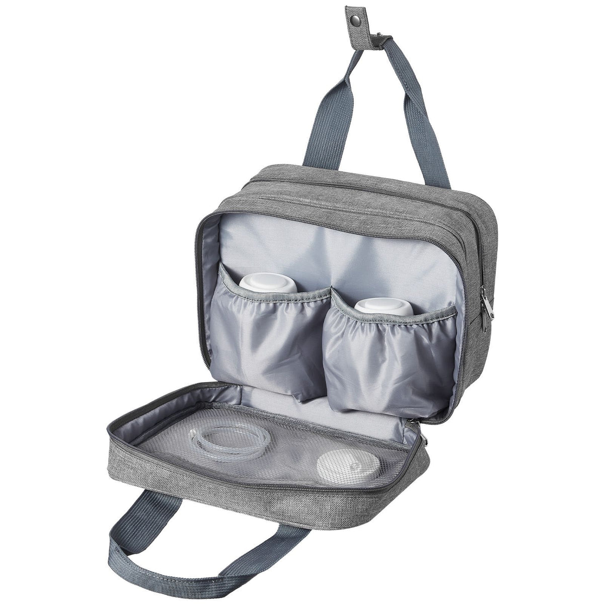 Wearable Breast Pump Bag, Breast Feeding Bag with Ice Pack, Fits for M5/M6, Pumping Accessories & Breastmilk Storage, Portable Pump Carrying Case for Work, Travel & Family Use, Grey