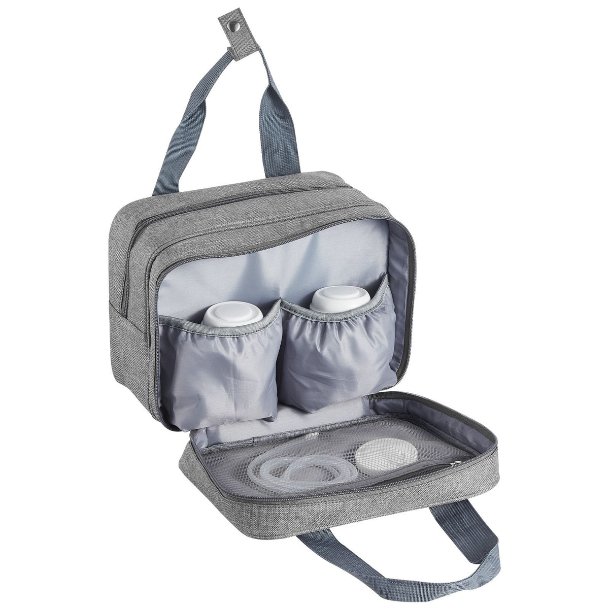 Wearable Breast Pump Bag, Breast Feeding Bag with Ice Pack, Fits for M5/M6, Pumping Accessories & Breastmilk Storage, Portable Pump Carrying Case for Work, Travel & Family Use, Grey
