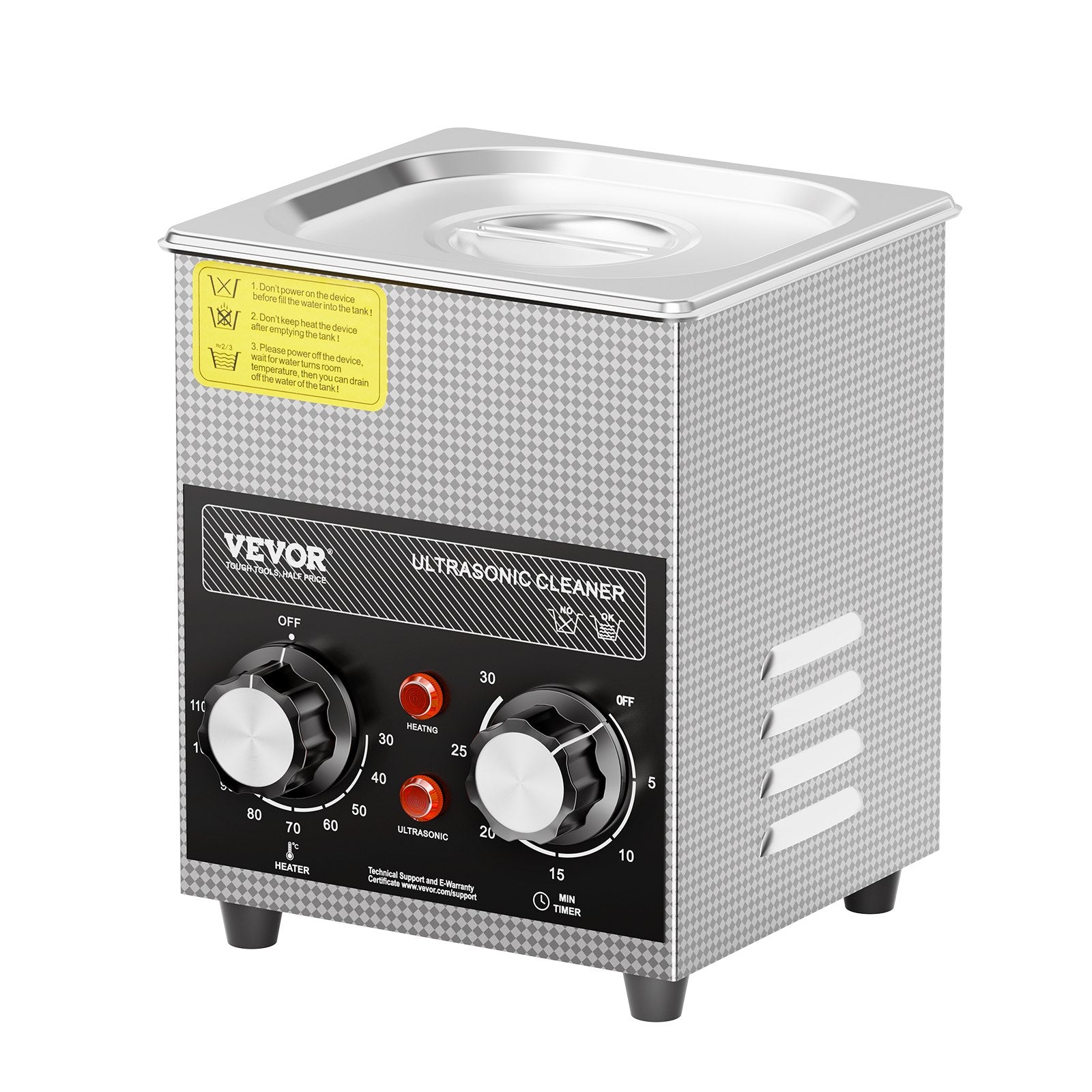 2L Ultrasonic Cleaner with Heater Timer & Basket, Professional Digital Sonic Cavitation Machine, 60W Cleaning Machine for Watch Instruments, Glasses, Coin, Metal Parts, Tool