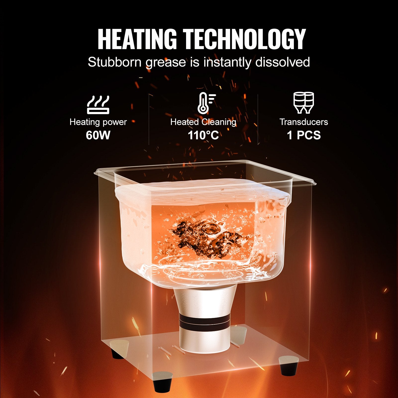 2L Ultrasonic Cleaner with Heater Timer & Basket, Professional Digital Sonic Cavitation Machine, 60W Cleaning Machine for Watch Instruments, Glasses, Coin, Metal Parts, Tool