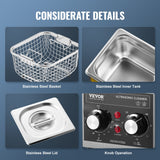 Steam cleaners: VEVOR 2L Ultrasonic Cleaner with Heater Timer & Basket, Professional Digital Sonic Cavitation Machine, 60W Cleaning Machine for Watch Instruments, Glasses, Coin, Metal Parts, Tool