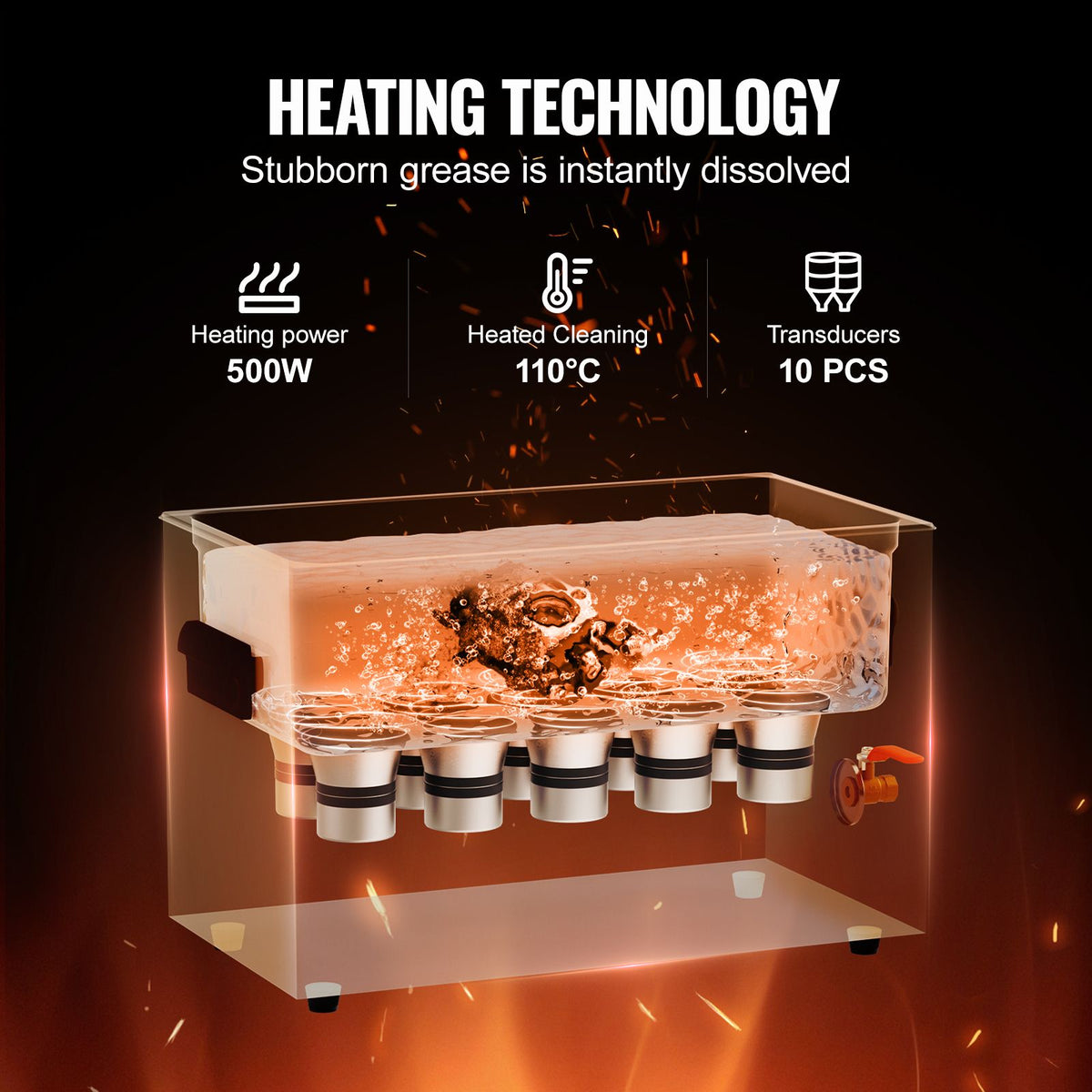 30L Ultrasonic Cleaner with Heater Timer & Basket, Professional Digital Sonic Cavitation Machine, 360W Cleaning Machine for Lab Tools, Metal Parts, Carburetor, Brass, Auto Parts, Engine Parts