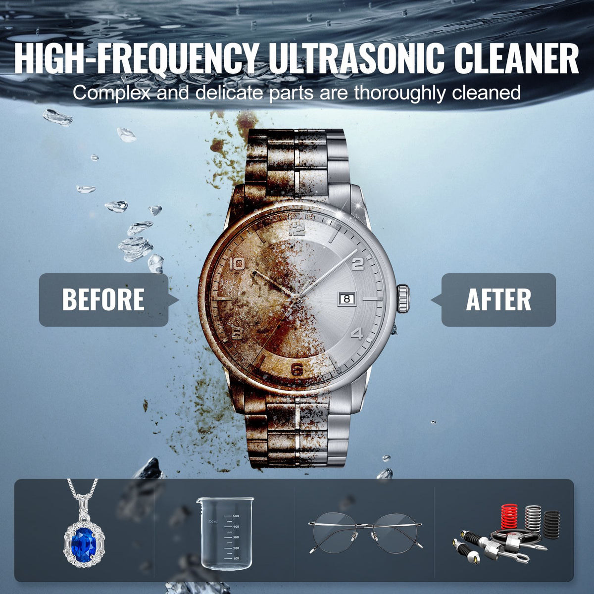 30L Ultrasonic Cleaner with Heater Timer & Basket, Professional Digital Sonic Cavitation Machine, 360W Cleaning Machine for Lab Tools, Metal Parts, Carburetor, Brass, Auto Parts, Engine Parts
