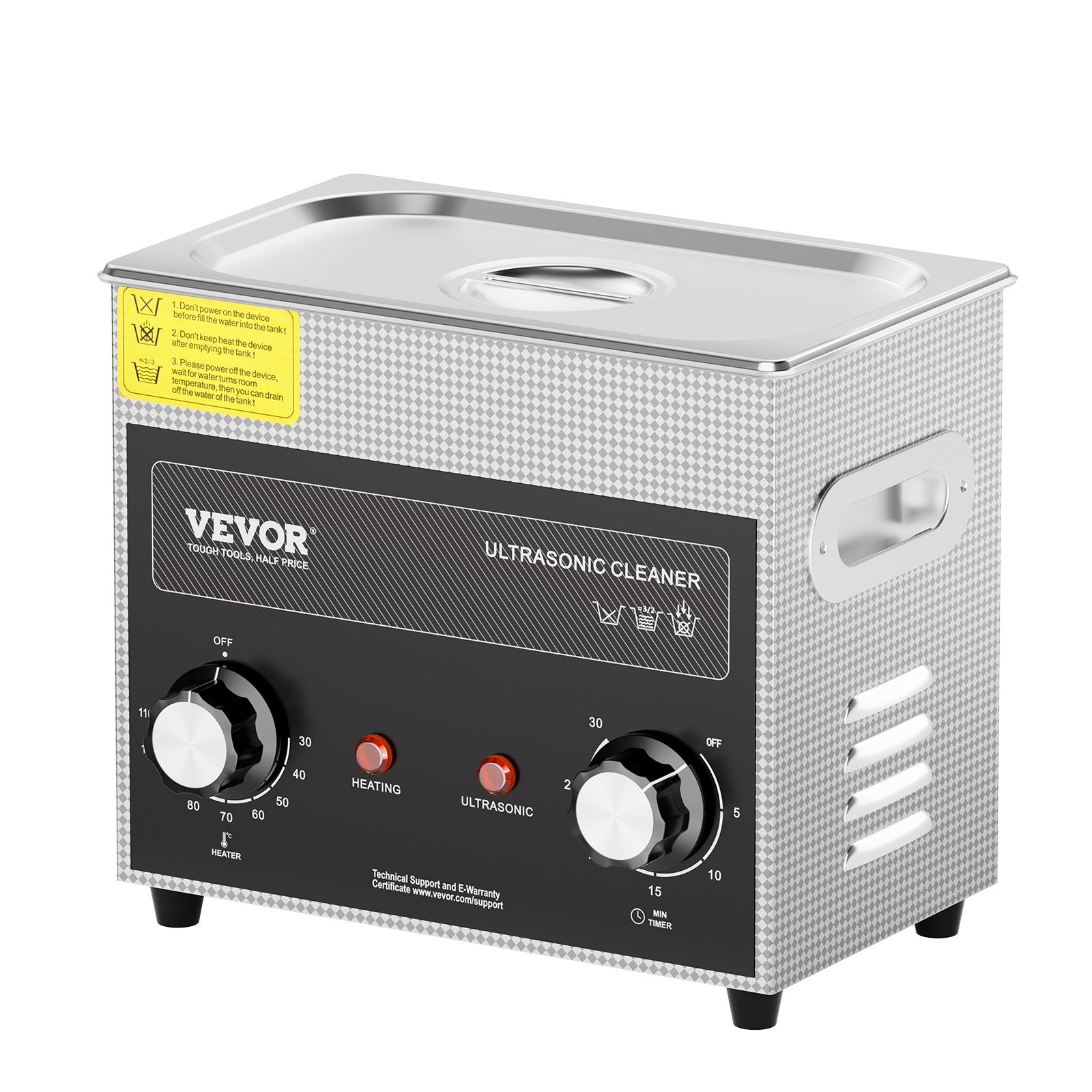 Gardening Tools: VEVOR 3L Ultrasonic Cleaner with Heater Timer & Basket, Professional Digital Sonic Cavitation Machine, 120W Cleaning Machine for Watch Instruments, Glasses, Coin, Metal Parts, Tool
