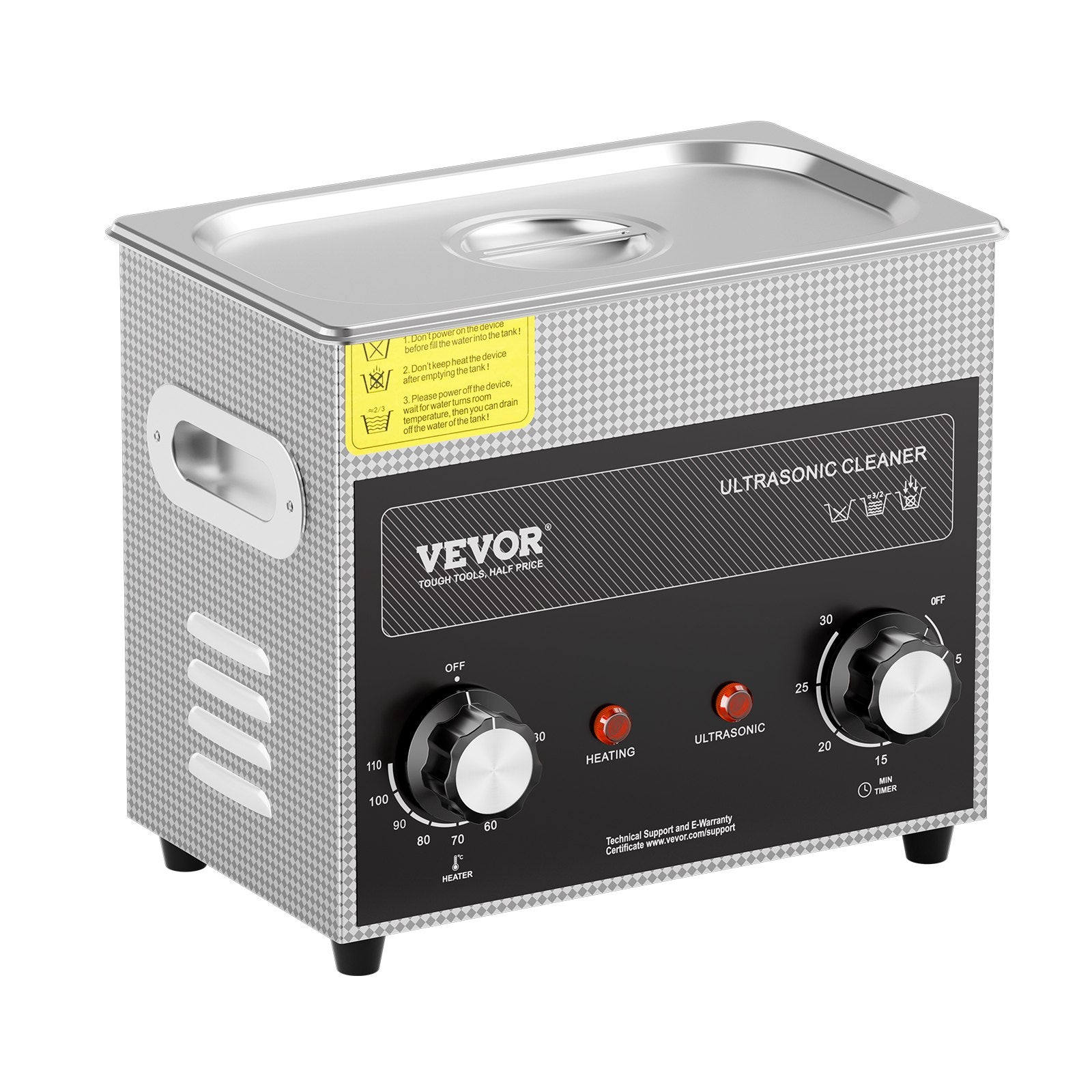 Gardening Tools: VEVOR 3L Ultrasonic Cleaner with Heater Timer & Basket, Professional Digital Sonic Cavitation Machine, 120W Cleaning Machine for Watch Instruments, Glasses, Coin, Metal Parts, Tool