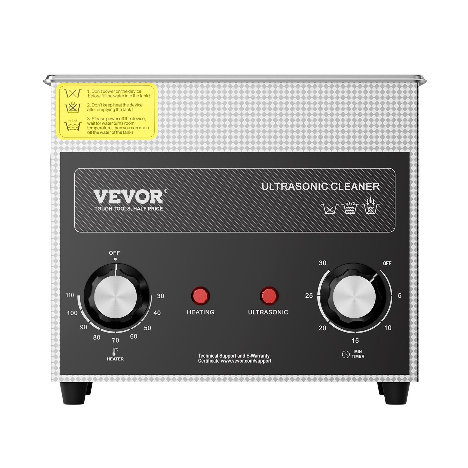 Gardening Tools: VEVOR 3L Ultrasonic Cleaner with Heater Timer & Basket, Professional Digital Sonic Cavitation Machine, 120W Cleaning Machine for Watch Instruments, Glasses, Coin, Metal Parts, Tool