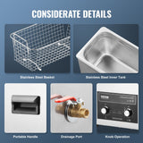 Steam cleaners: VEVOR 6L Ultrasonic Cleaner with Heater Timer & Basket, Professional Digital Sonic Cavitation Machine, 180W Cleaning Machine for Watch Instruments, Glasses, Coin, Metal Parts, Tool