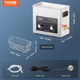 Steam cleaners: VEVOR 6L Ultrasonic Cleaner with Heater Timer & Basket, Professional Digital Sonic Cavitation Machine, 180W Cleaning Machine for Watch Instruments, Glasses, Coin, Metal Parts, Tool