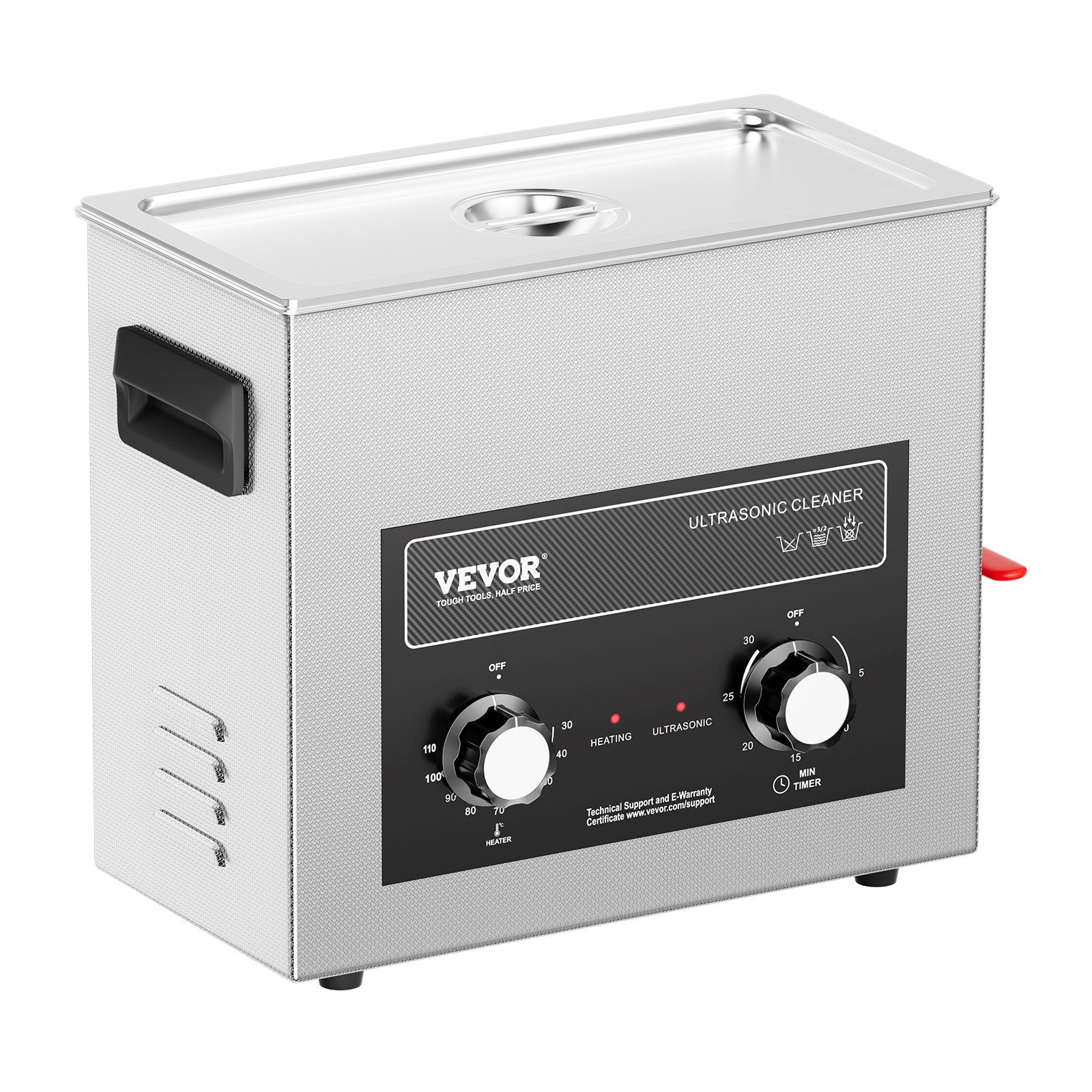 6L Ultrasonic Cleaner with Heater Timer & Basket, Professional Digital Sonic Cavitation Machine, 180W Cleaning Machine for Watch Instruments, Glasses, Coin, Metal Parts, Tool
