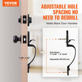 Door Hardware: VEVOR Front Door Handle and Deadbolt Set, Matte Black Front Door Lock Set with Interior Knob, Single Cylinder Handleset Adjustable Hole Spacing, for Right and Left Handed Entrance and Front Door