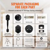 Door Hardware: VEVOR Front Door Handle and Deadbolt Set, Matte Black Front Door Lock Set with Interior Knob, Single Cylinder Handleset Adjustable Hole Spacing, for Right and Left Handed Entrance and Front Door