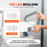 Mobility & Accessibility: VEVOR Raised Toilet Seat, 5" Height Raised, 350 lbs Weight Capacity, for Round and Elongated Toilet, Twist Lock Installation,19.1" - 21.7" Adjustable Width, for Elderly, Handicap, Patient, Pregnant, M