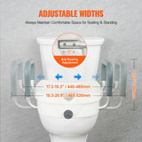 Mobility & Accessibility: VEVOR Raised Toilet Seat, 5" Height Raised, 350 lbs Weight Capacity, for Round and Elongated Toilet, Twist Lock Installation,19.1" - 21.7" Adjustable Width, for Elderly, Handicap, Patient, Pregnant, M