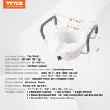 Mobility & Accessibility: VEVOR Raised Toilet Seat, 5" Height Raised, 350 lbs Weight Capacity, for Round and Elongated Toilet, Twist Lock Installation,19.1" - 21.7" Adjustable Width, for Elderly, Handicap, Patient, Pregnant, M