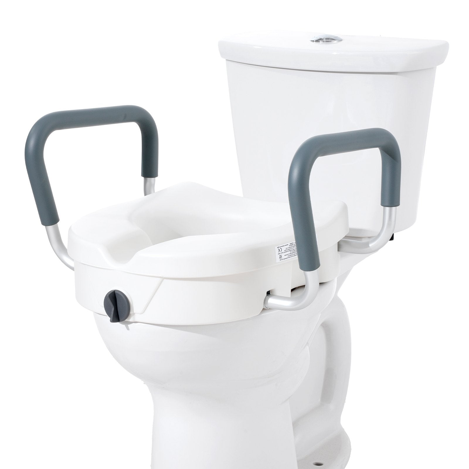Mobility & Accessibility: VEVOR Raised Toilet Seat, 5" Height Raised, 350 lbs Weight Capacity, for Round and Elongated Toilet, Twist Lock Installation,19.1" - 21.7" Adjustable Width, for Elderly, Handicap, Patient, Pregnant, M