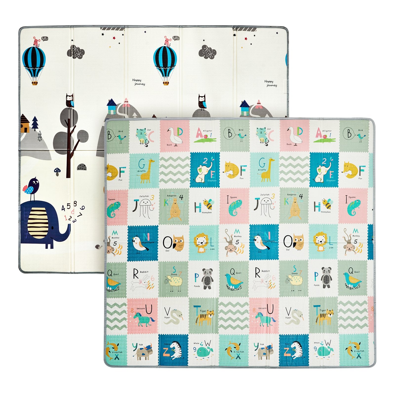 Ball Pits & Play Pens: VEVOR Baby Play Mat, 71""x79"" Extra Large Baby Crawling Mat, Non-Slip One-Piece Foam Baby Playmat, Foldable Reversible Floor Mat with Travel Bag, Waterproof Activity Playmat for Babies Toddlers Infants